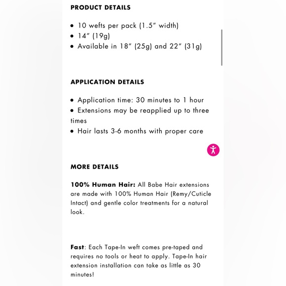 New 14” Babe Tape-In Hair Extensions - Picture 4 of 4